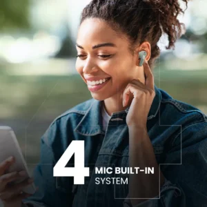 FlyBuds4 ANC سماعات TWS مع إلغاء الضوضاء النشط – أسود، أخضر، وردي، لاتيه