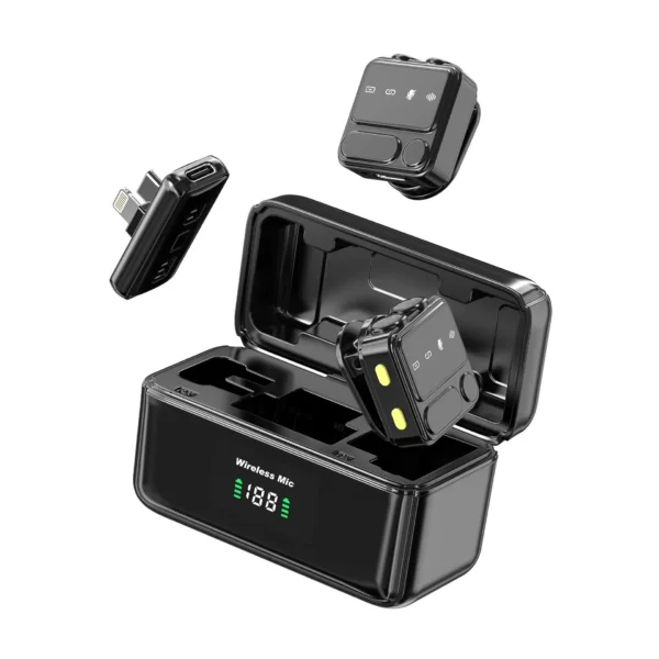 ميكروفون لاسلكي مزدوج إلغاء الضوضاء WIWU Wi-WM005 بخاصية إلغاء الضوضاء ومسافة عمل 25 متر