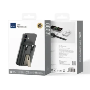 شاحن بطارية خارجي WIWU Elite Power Bank Wi-P056 10000mAh - حقيبة لابتوب عمودية WIWU Alpha 11 بوصة