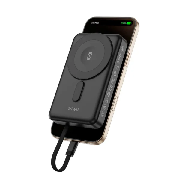 شاحن بطارية خارجي WIWU Elite Power Bank Wi-P056 10000mAh - حقيبة لابتوب عمودية WIWU Alpha 11 بوصة