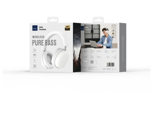 سماعة رأس لاسلكية WIWU Elite TD-05 صوت عالي الدقة - أبيض