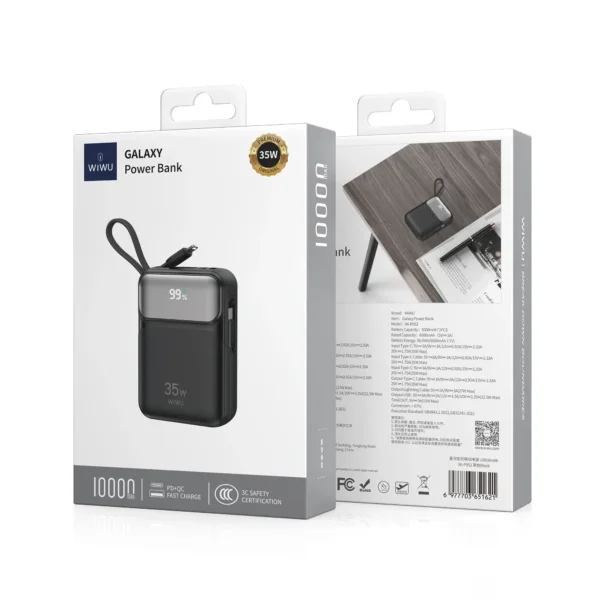 شاحن بطارية 35 واط WIWU Galaxy Power Bank 10000mAh - حقيبة لابتوب عمودية WIWU Alpha 11 بوصة
