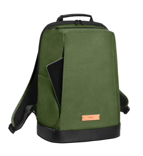 green-elites-backpack-1.webp حقيبة ظهر مقاومة للماء WIWU ELITES BACKPACK - حقيبة لابتوب عمودية WIWU Alpha 11 بوصة