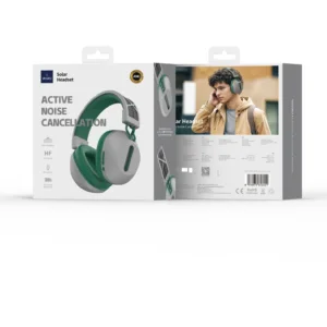 سماعة شمسية WIWU TD-06 رأس مالك شمسية مع إلغاء الضوضاء النشط - رمادي وأخضر عسكري