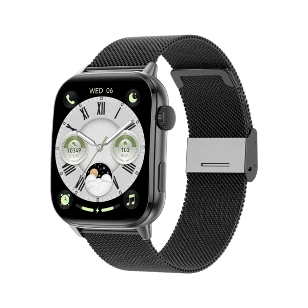 ساعة ذكية WIWU SW08 بشاشة منحنية بدقة عالية 1.95 إنش مع مراقبة نبض القلب وعمر بطارية طويل