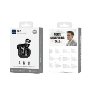 سماعة WIWU T32ENC بلاس إلغاء الضوضاء مع تقنية ANC وENC - أسود