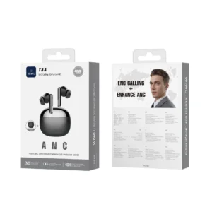 سماعة WIWU T33 أسود مع إلغاء الضوضاء والاتصال