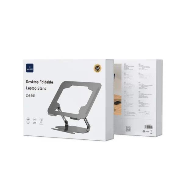 zm-901-laptop-stand-1.webp حامل لابتوب طاولة سوداء قابلة للطي من WIWU - طراز ZM-901