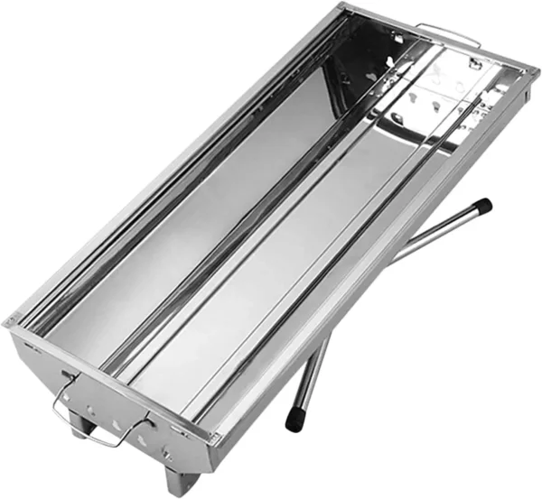 جريل فحم ستانلس ستيل قابلة للطي – محمولة للشواء الخارجي والتخييم بسعة كبيرة