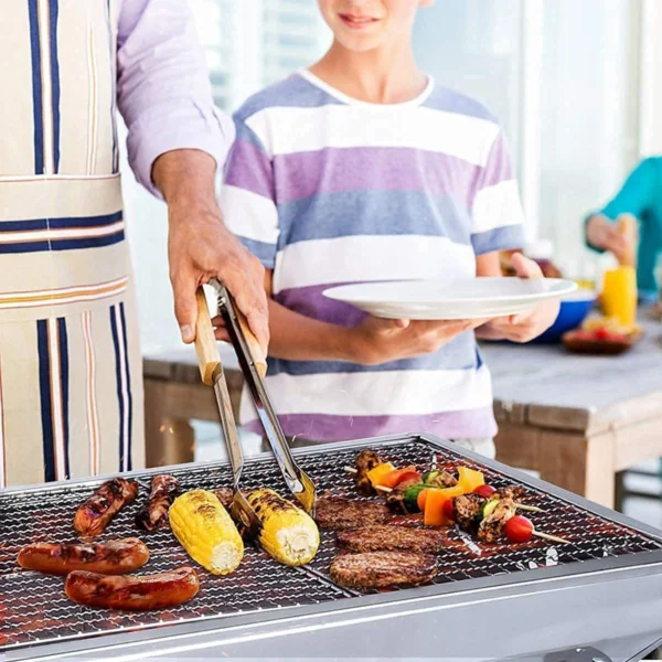 جريل فحم ستانلس ستيل قابلة للطي – محمولة للشواء الخارجي والتخييم بسعة كبيرة