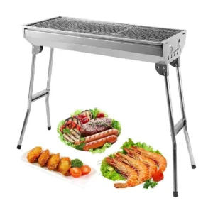 جريل فحم ستانلس ستيل قابلة للطي – محمولة للشواء الخارجي والتخييم بسعة كبيرة