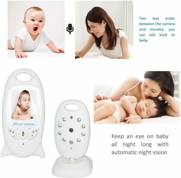 جهاز مراقبة الأطفال بالفيديو – شاشة 2.0 بوصة مع رؤية ليلية وتحدث ثنائي الاتجاه