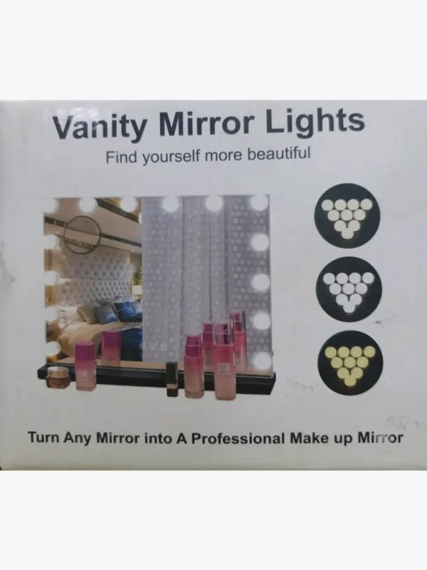 حبل إضاءة مرآة مكياج LED – شريط 10 لمبات بإضاءة قابلة للتعديل USB بطول 5 متر