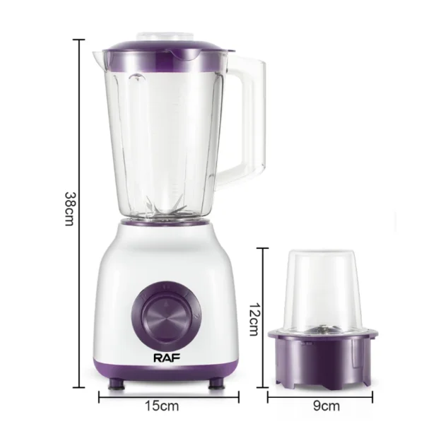 خلاط RAF سعة 1.5 لتر – 2 في 1 مع مطحنة 4 سرعات