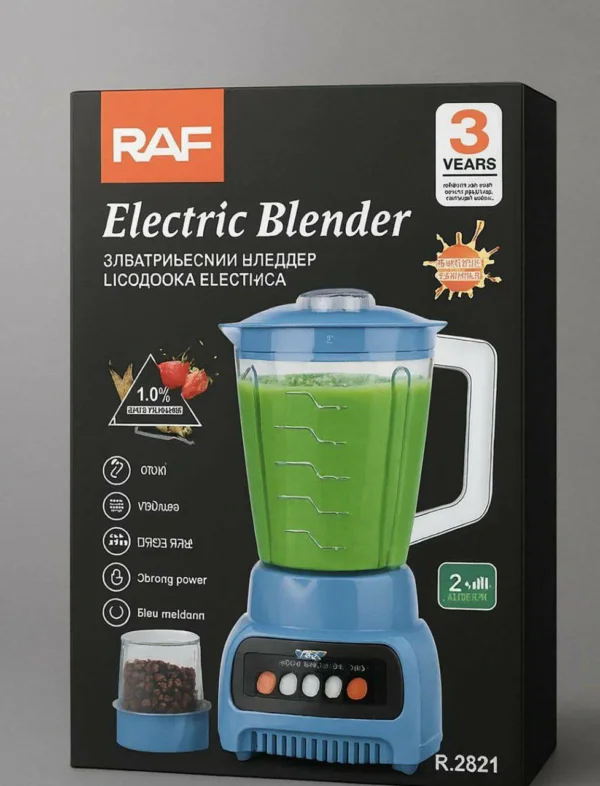 خلاط RAF  سعة 1.5 لتر – مع مطحنة 2 في 1سرعة دوران 18000 دورة/دقيقة