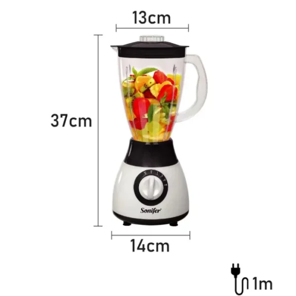 خلاط Sonifer سعة 1.5 لتر – 2 في 1 مع مطحنة