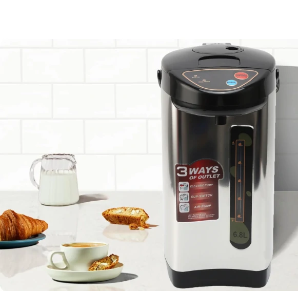 سخان ماء كهربائي سعة 6.8 لتر من الستانلس ستيل مع خاصية الحفاظ على السخونة