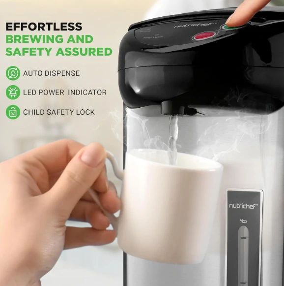 سخان ماء كهربائي سعة 6.8 لتر من الستانلس ستيل مع خاصية الحفاظ على السخونة