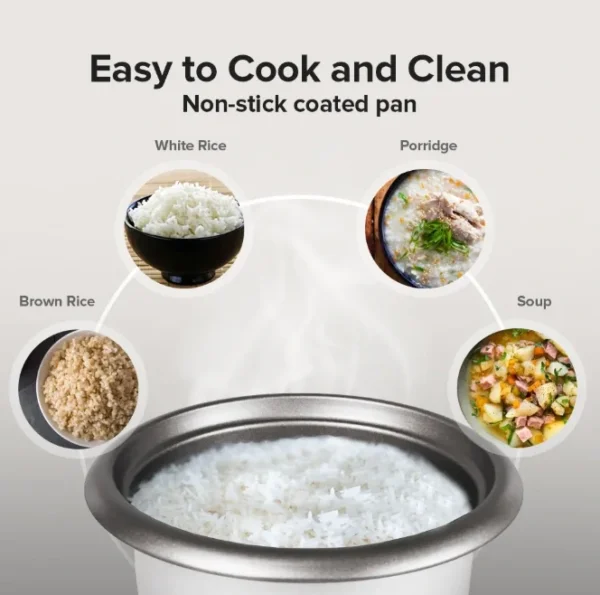 طنجرة أرز كهربائية Xiguan Morries بسعة 2 لتر مع خاصية التبخير – تشغيل بزر واحد