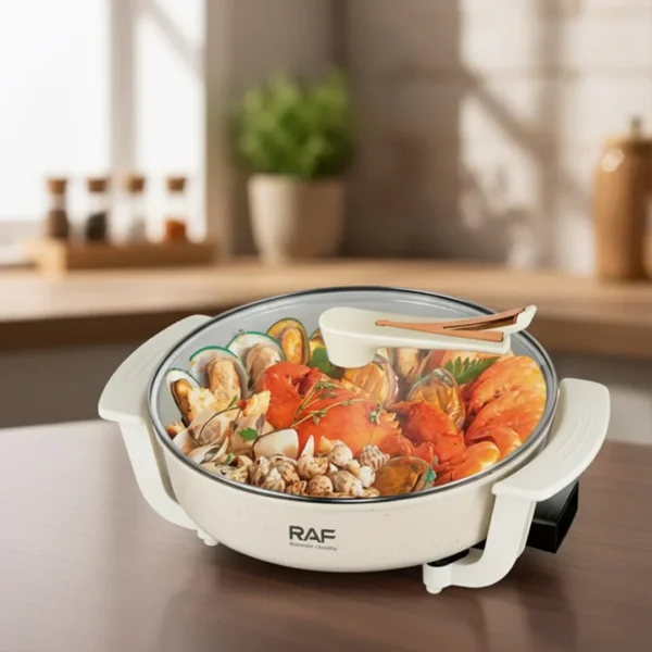طنجرة كهربائية متعددة الاستخدام RAF  – سعة 6 لتر بقوة 1200 واط
