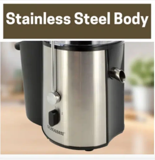 عصارة جزر Sonashi مع حاوية لب 1.8 لتر سرعتان للتحكم حسب نوع الفاكهة