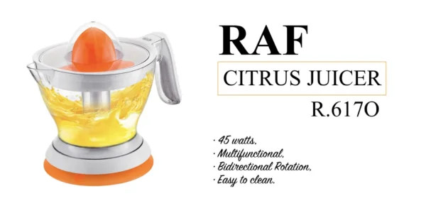 عصارة حمضيات كهربائية RAF  – سعة 1 لتر بدوران ثنائي الاتجاه