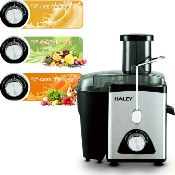 عصارة الجزر فواكه و خضار بقوة 1000 واط مع فتحة واسعة 75 مم وهيكل ستانلس ستيل