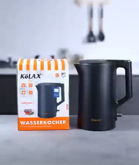 غلاية كهربائية KoLAX سعة 1.7 لتر – قدرة 1500 واط و هيكل ستانلس ستيل