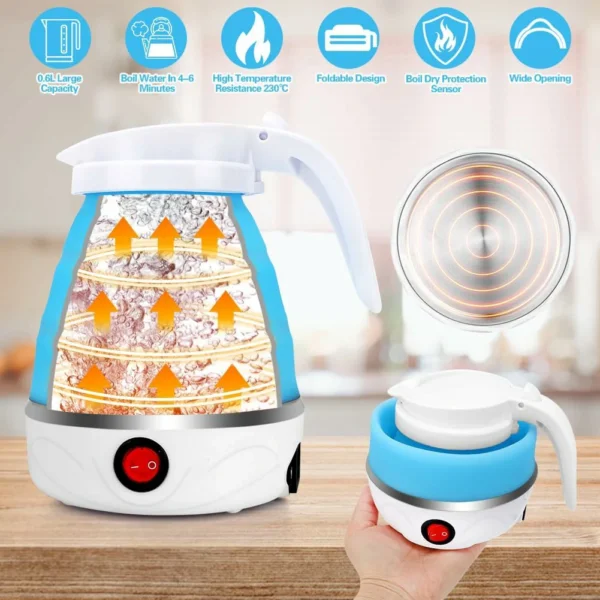 غلاية كهربائية قابلة للطي 600 مل– سيليكون حراري بقدرة 850 واط