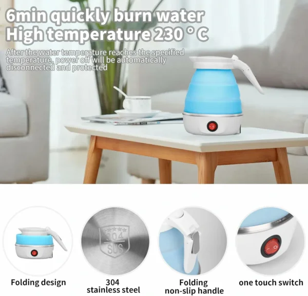 غلاية كهربائية قابلة للطي 600 مل– سيليكون حراري بقدرة 850 واط