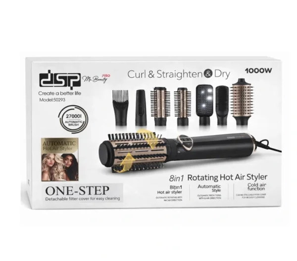 فرشاة الشعر الدوارة 8 في 1 من DSP – بقوة 1000 واط مع هواء بارد