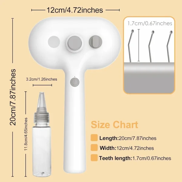 فرشاة عناية بالحيوانات الأليفة 3 في 1 مع بخاخ رذاذ (4) فرشاة عناية بالحيوانات الأليفة 3 في 1 مع بخاخ رذاذ