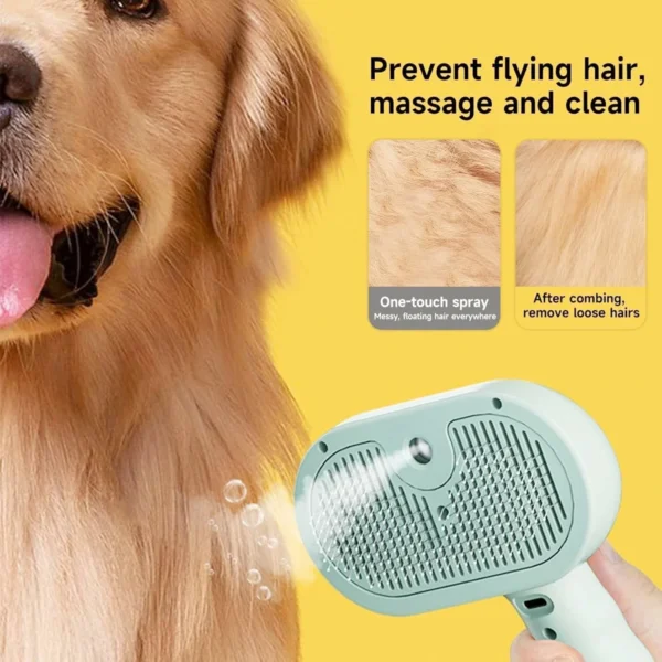 فرشاة عناية بالحيوانات الأليفة 3 في 1 مع بخاخ رذاذ (7) فرشاة عناية بالحيوانات الأليفة 3 في 1 مع بخاخ رذاذ