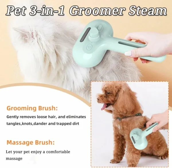 فرشاة عناية بالحيوانات الأليفة 3 في 1 مع بخاخ رذاذ (9) فرشاة عناية بالحيوانات الأليفة 3 في 1 مع بخاخ رذاذ