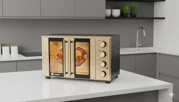 فرن Sayona الكهربائي بابين بسعة 60 لتر  – أداء قوي وتصميم عملي