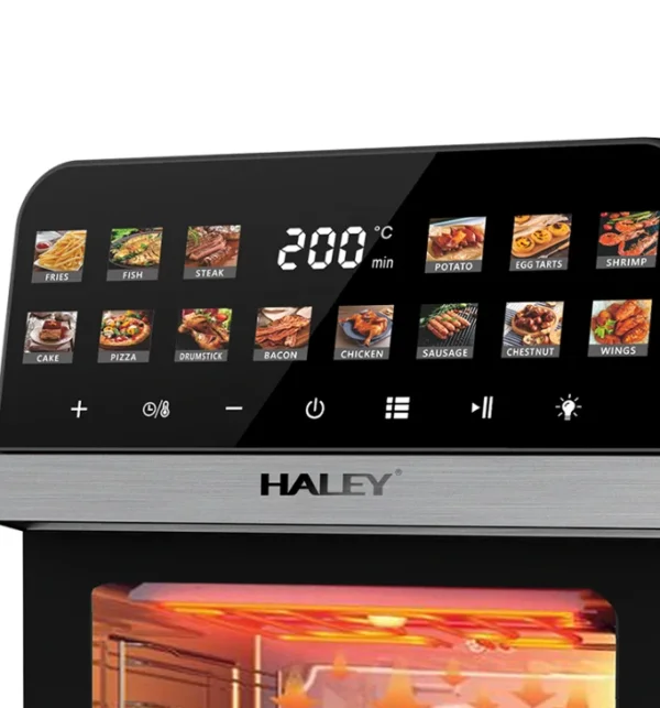 فرن كهربائي وقلاية هوائية 2 في 1 سعة 12 لتر بقدرة 2200 واط مع شاشة لمس