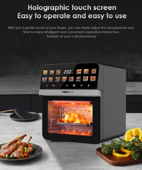 فرن كهربائي وقلاية هوائية 2 في 1 سعة 12 لتر بقدرة 2200 واط مع شاشة لمس