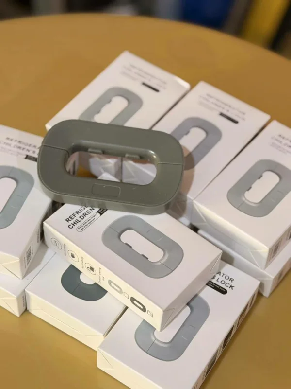 قفل أمان لاصق متعدد الاستخدامات للخزائن والثلاجة – تركيب بدون حفر