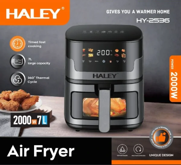 قلاية هوائية رقمية سعة 7 لتر بقدرة 2000 واط مع شاشة رقمية، برامج طهي ذكية