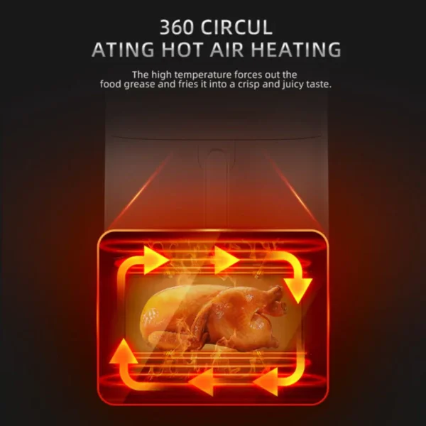 قلاية هوائية للطهي الصحي سعة 6 لتر بقدرة 2000 واط