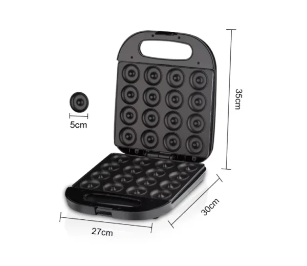 ماكينة دونات سعة 16 حبة بقوة 1400 واط تسخين مزدوج و سريع