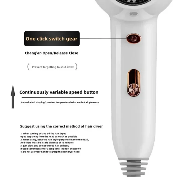 مجفف شعر جداري بقدرة 1300 واط – تثبيت على الحائط
