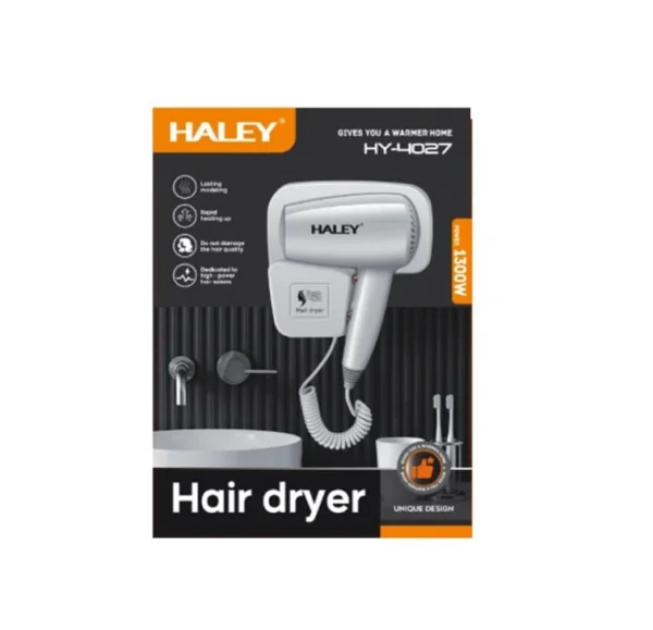 مجفف شعر جداري بقدرة 1300 واط – تثبيت على الحائط