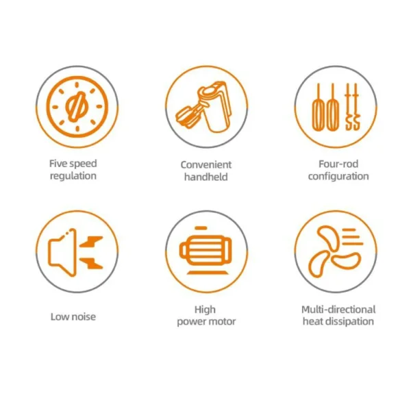 مضرب كهربائي يدوي 500 واط مع 5 سرعات وتيربو – أداء قوي وتصميم أنيق