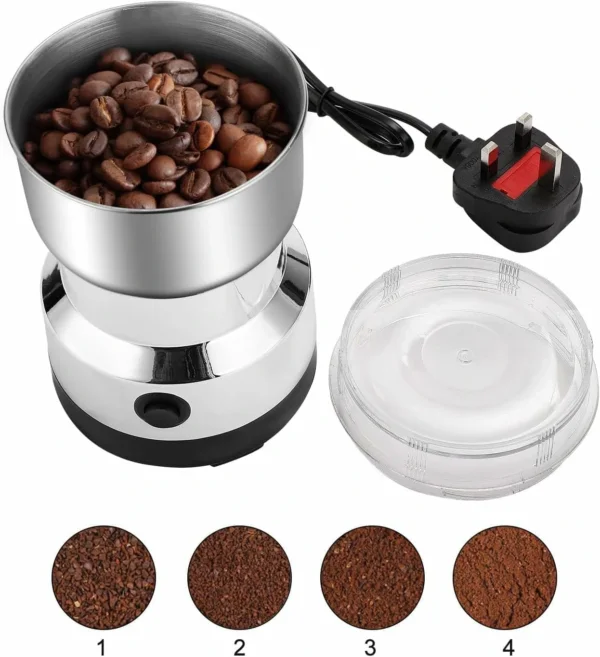 مطحنة قهوة وبهارات كهربائية Goldfruit من الستانلس ستيل بسعة 50 غم