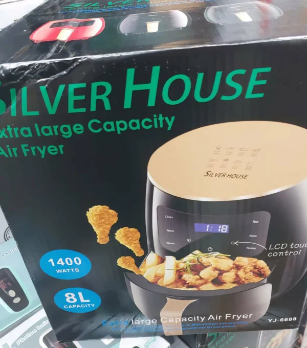 قلاية هوائية Silver House بسعة 8 لتر مع شاشة لمس LCD – قدرة 1400 واط