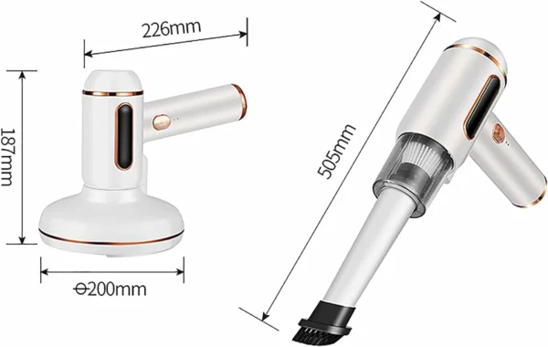 مكنسة إزالة عث الغبار اللاسلكية مع تعقيم UV – شفط قوي
