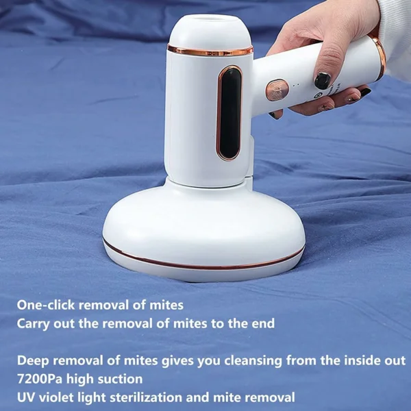 مكنسة إزالة عث الغبار اللاسلكية مع تعقيم UV – شفط قوي