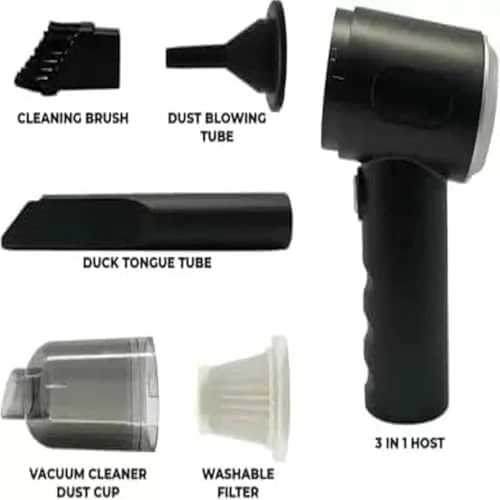 مكنسة كهربائية صغيرة 3 في 1 – مكنسة و منفاخ لاسلكي بقوة شفط 9000 باسكال