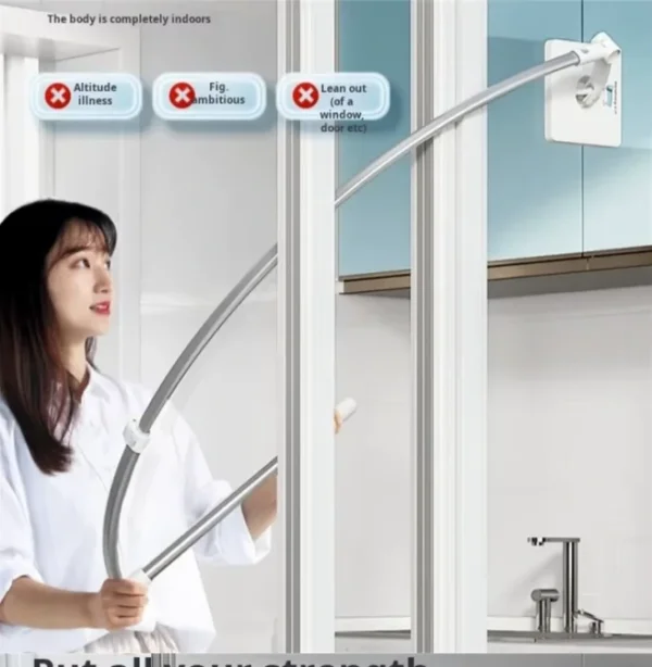 ممسحة نوافذ خارجية Bell+Howell بمقبض تلسكوبي على شكل U